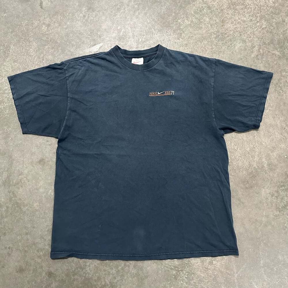 Vintage Nike Est 71 Embroidered Swoosh T Shirt Y2K Faded Baggy XL